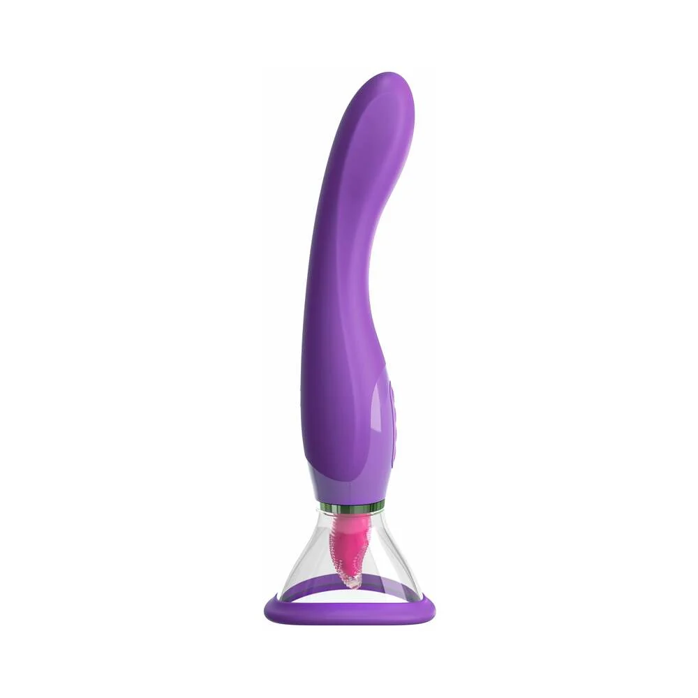 Fantasy For Her Her Ultimate Pleasure Dual-Ended Vibrator With Licking Suction Purple view 4