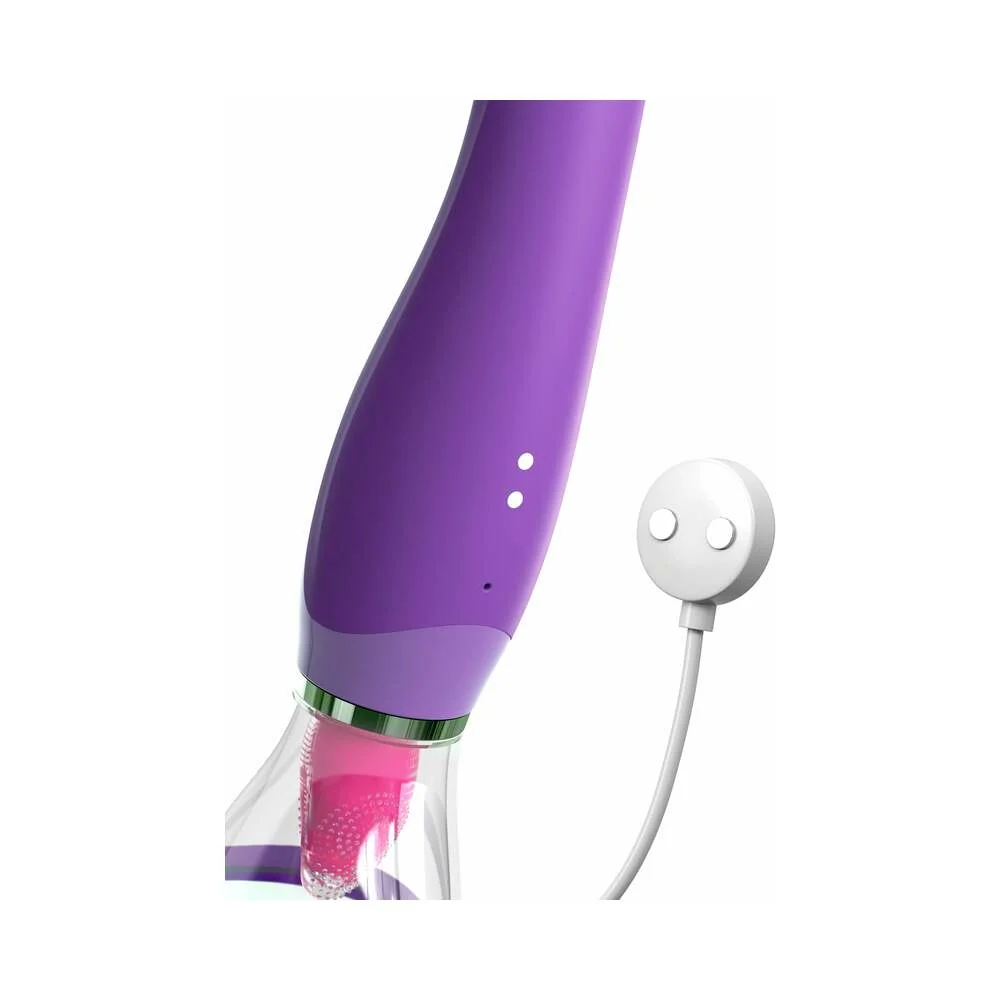 Fantasy For Her Her Ultimate Pleasure Dual-Ended Vibrator With Licking Suction Purple view 6