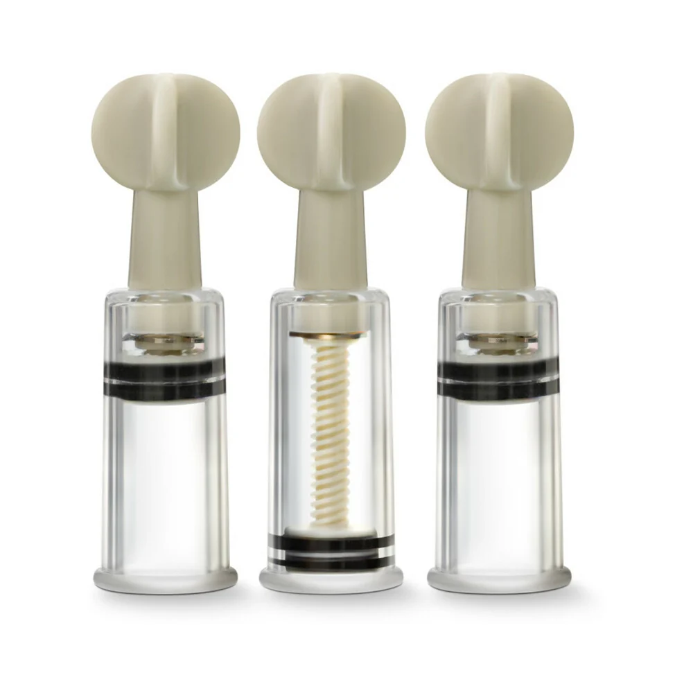 Temptasia Clit and Nipple Twist Suckers 3-Piece Set Clear
