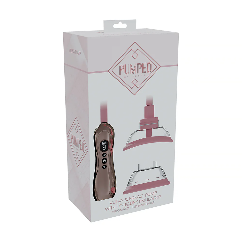 PUMPED Automatic Rechargeable Vulva & Breast Pump with Tongue Stimulator Rose Gold