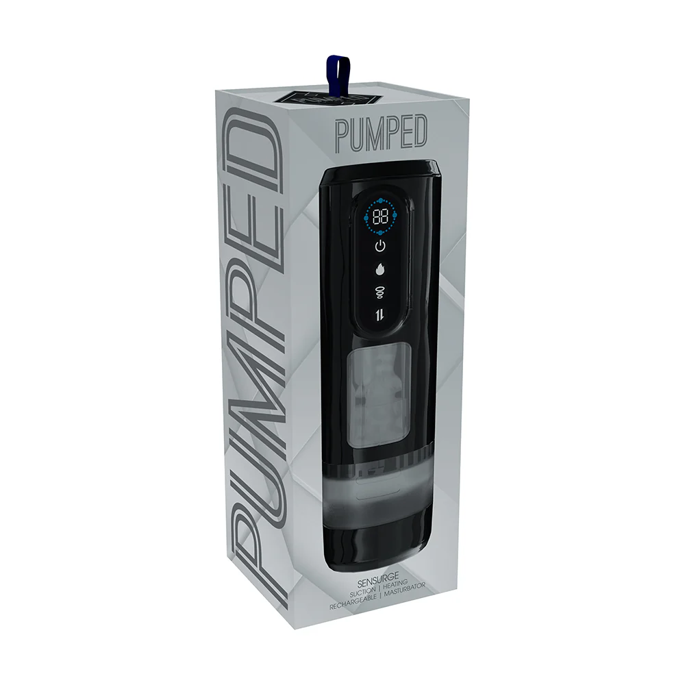 PUMPED Sensurge Automatic Rechargeable Heating Suction Masturbator Black