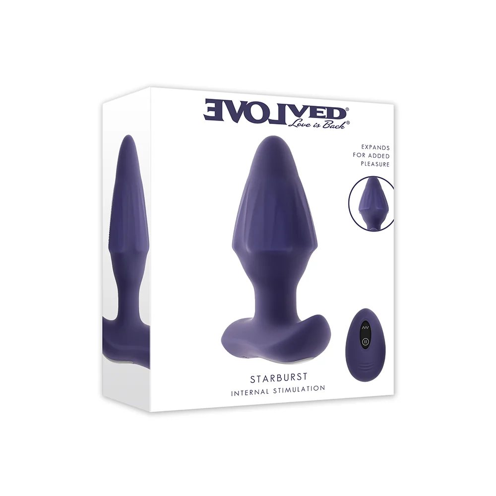 Evolved Starburst Expandable Anal Plug Purple