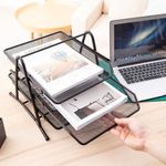 Deli Mesk Letter Tray Set 3 Tier Blk