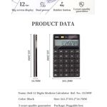 Deli Semi Desk Calculator 12 Digit Black