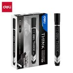 Deli Think Perm Marker Chisel Tip Black