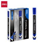 Deli Think Perm Marker Chisel Tip Blue