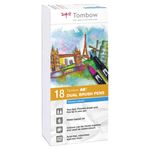 Tombow Abt Dual Brush Pen 18 Primary Col