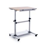 Mobile Height Adjust Work Desk - Beech