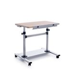 Mobile Height Adjust Work Desk - Beech