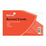 Record Cards 8X5 White Pk100 Box10