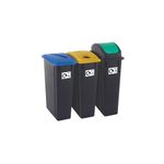 Recycling Bins 90 Litre Ast Pk3