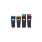 Recycling Bins 65 Litre Ast Pk4