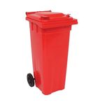 2Work Wheelie Bin 140L Red