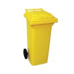 2Work Wheelie Bin 80L Yellow