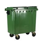 2Work Wheelie Bin 1100L W/Flt Ld Grn