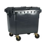 2Work Wheelie Bin 1100L W/Flt Ld Gry