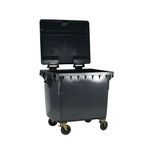 2Work Wheelie Bin 1100L W/Flt Ld Gry