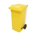 2Work Wheelie Bin Ref 80L Pedal Ylw