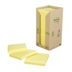 Postit Recyc Pad 76X76 Ylw 654 Pk16