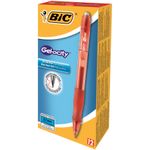 Bic Velocity Gel Clic Red Bx12