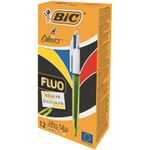 Bic 4 Colour Fluo Pk12