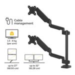 Fell Platm Series Dual Stack Monitor Arm