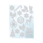 Flock Window Xmas Stickers Wht Pk24