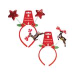 Reindeer/Star Sequin Headband Pk24