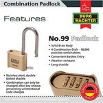 No 99 4Dial Long-Shack Brass Padlock