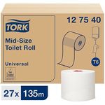 T6 White Mid-Toilet Roll Pk27