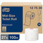 T6 White Mid-Size Toilet Roll Pk27
