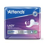 Attends Lady Pad Sz 6 Night Pk30