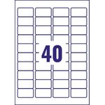 Avery Mini Lbls Wht 40L/Sh Ijet Bx25