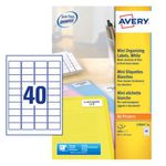 Avery Mini Laser Labels Wht Pk1000