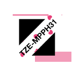 Brother Tze Tpe 12Mm Blk/Pink Hearts