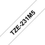 Brother Tze Tpe 12Mmx8M Blk/Wht Pk5