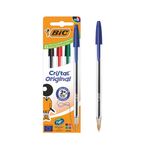 Bic Cristal Ball Pen Med Ast Pk4