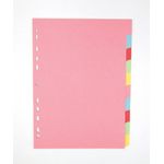 Elba A4 10 Part Card Divider Ast