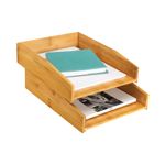 Cep Slva Bamboo Letter Tray Pk 2
