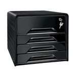 Smoove Secure 4Drawer Mod W/Lock Blk