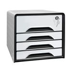 Smoove Secure 4Drawer Mod W/Lock Wht