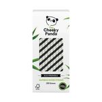 Bamboo Paper Straw Blk Stripes Pk250