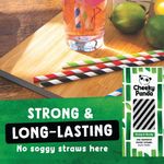 Bamboo Paper Straw Blk Stripes Pk250