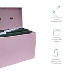 Cathedral File Box + 5 Files A4 Pink