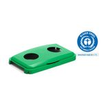 Durable 60L Hinged Bin Lid Grn 2Hole