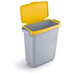 Durable 60L Hinged Ylw Rcyc Bin Lid