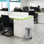 Durable Ssteel Pedal Bin Round 12L