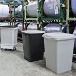 Durable 90L Waste Bin Sq Rcyc Blk