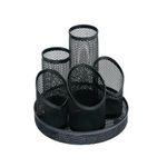5 Compartment Mesh Desk Tidy Blk