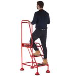 Uk Domed Feet Aslip 3 Tread Step Red